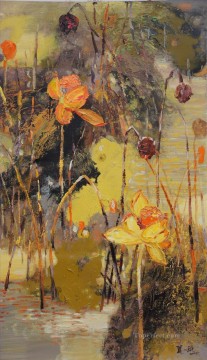 By Palette Knife Painting - lotus 6 by knife